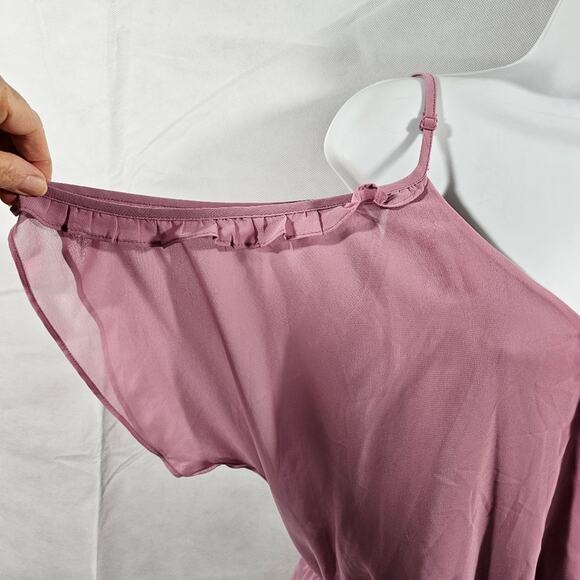 Charlotte Russe Pink Off-the-Shoulder Romper NWT Size Small - Picture 3 of 12